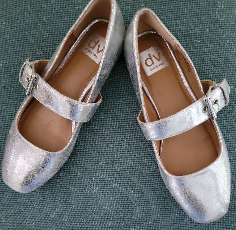 DV Dolce Vita Marcello Silver Metallic Mary Jane Ballet Flat 7
